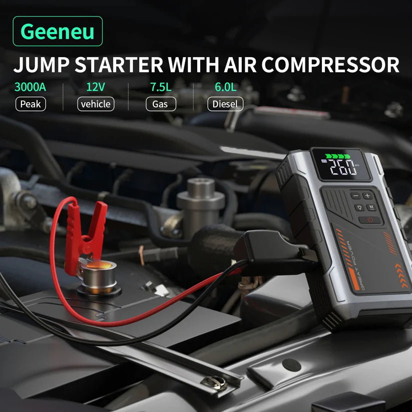 RoadVolt Portable Car Jump Starter with Air Compressor